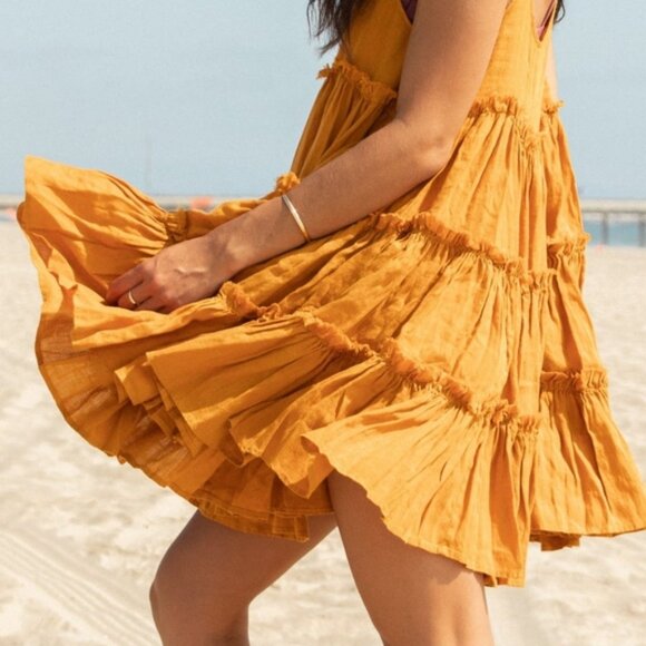 Left On Friday Half Day Linen Dress Small - Picture 3 of 3